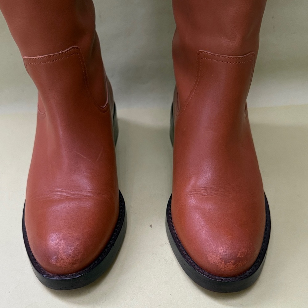 Orange J. Crew Over the Knee Leather Boots - Picture 4 of 16